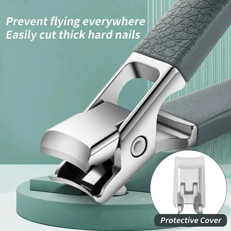 두꺼운 손톱을 위한 프로페셔널 스테인레스 스틸 손톱 클리퍼 세트, 안티스플래시 날카로운 손톱 손질 도구, 남성을 위한 매니큐어 도구