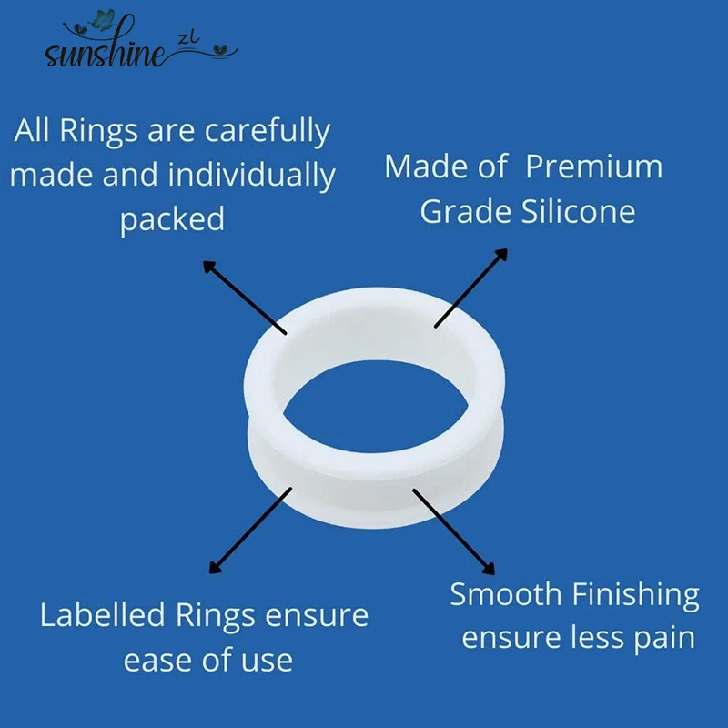 3-38mm 중공 의료용 실리콘 유연한 이중 플레어 육체 귀 터널 플러그 Phimosis 스트레치 링 게이지 확장기 들것 남자