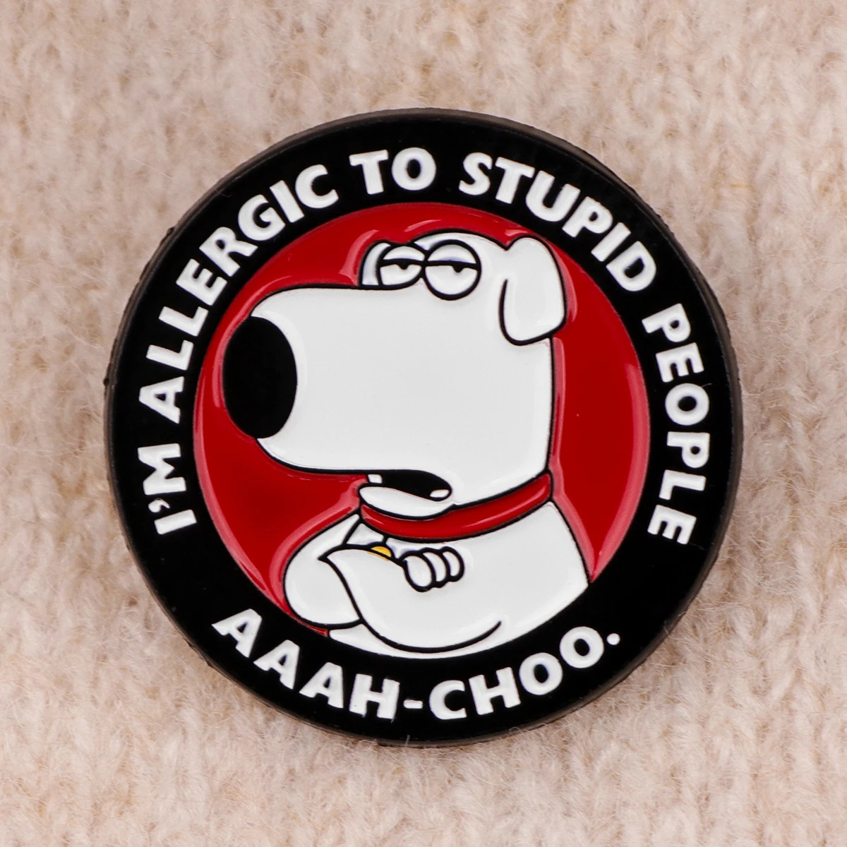 만화 개 에나멜 핀 유머러스 한 따옴표 브로치 소나무 옷깃 핀 배지 배낭 의상 액세서리 재미 있은 보석 친구 선물