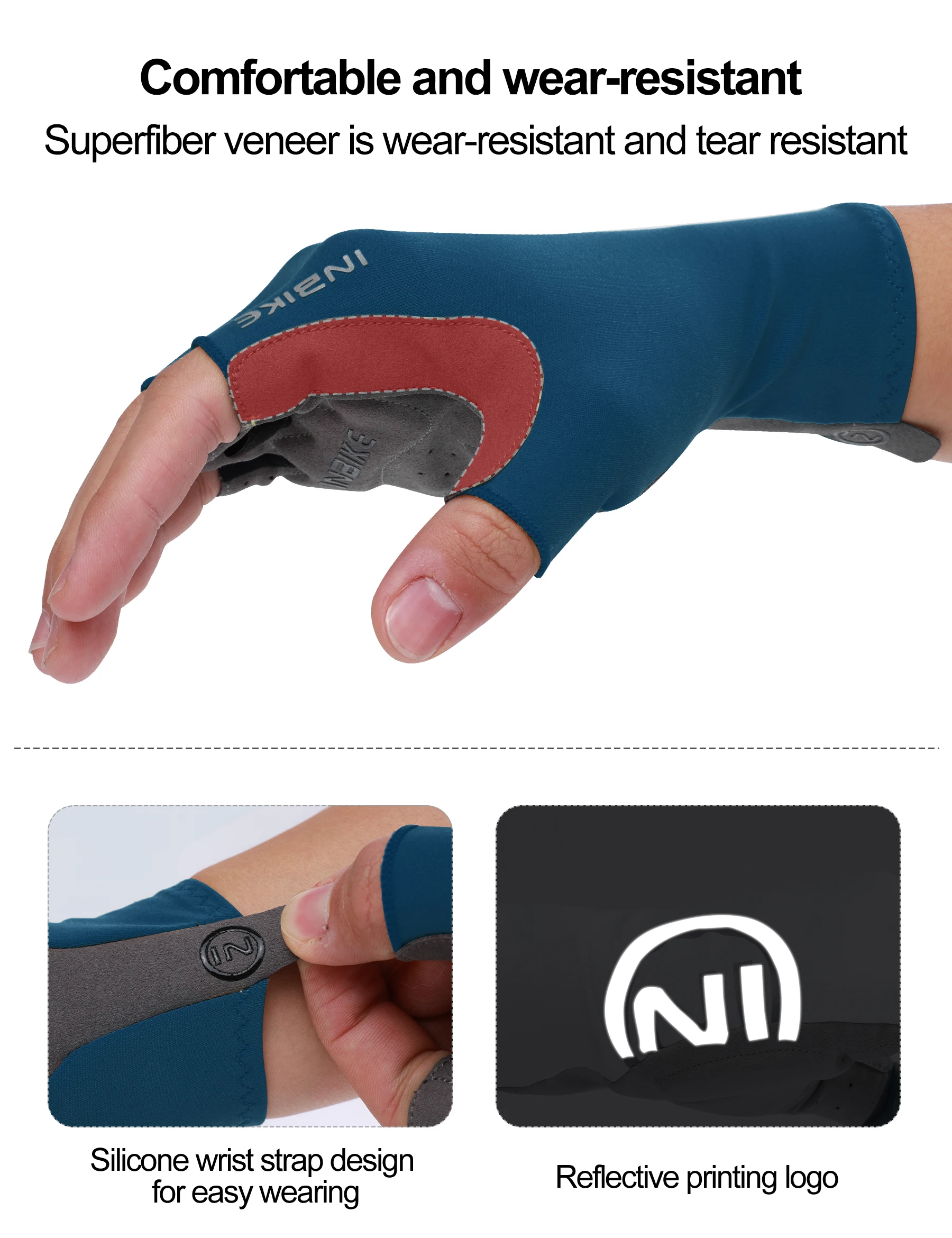 INBIKE 사이클링 장갑 여름 MTB 자전거 장갑 남성용 자전거 장갑 젤 패딩 하프 핑거 로드 바이크 자전거 장갑 액세서리