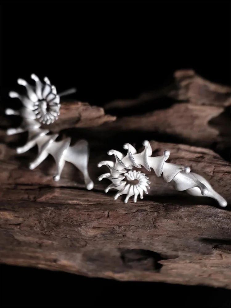 ZHUHE 여성용 소라 스터드 귀걸이, 빈티지 스타일, 남성 쥬얼리 액세서리, 파티 선물