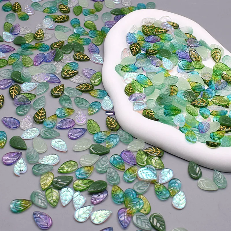 30/60Pcs 가방 11X18mm 유리 구슬 Leafs 투명 녹색 느슨한 스페이서 비즈 매력 펜던트 체코 유리 DIY 액세서리 title=30/60Pcs 가방 11X18mm 유리 구슬 Leafs 투명 녹색 느슨한 스페이서 비즈 매력 펜던트 체코 유리 DIY 액세서리