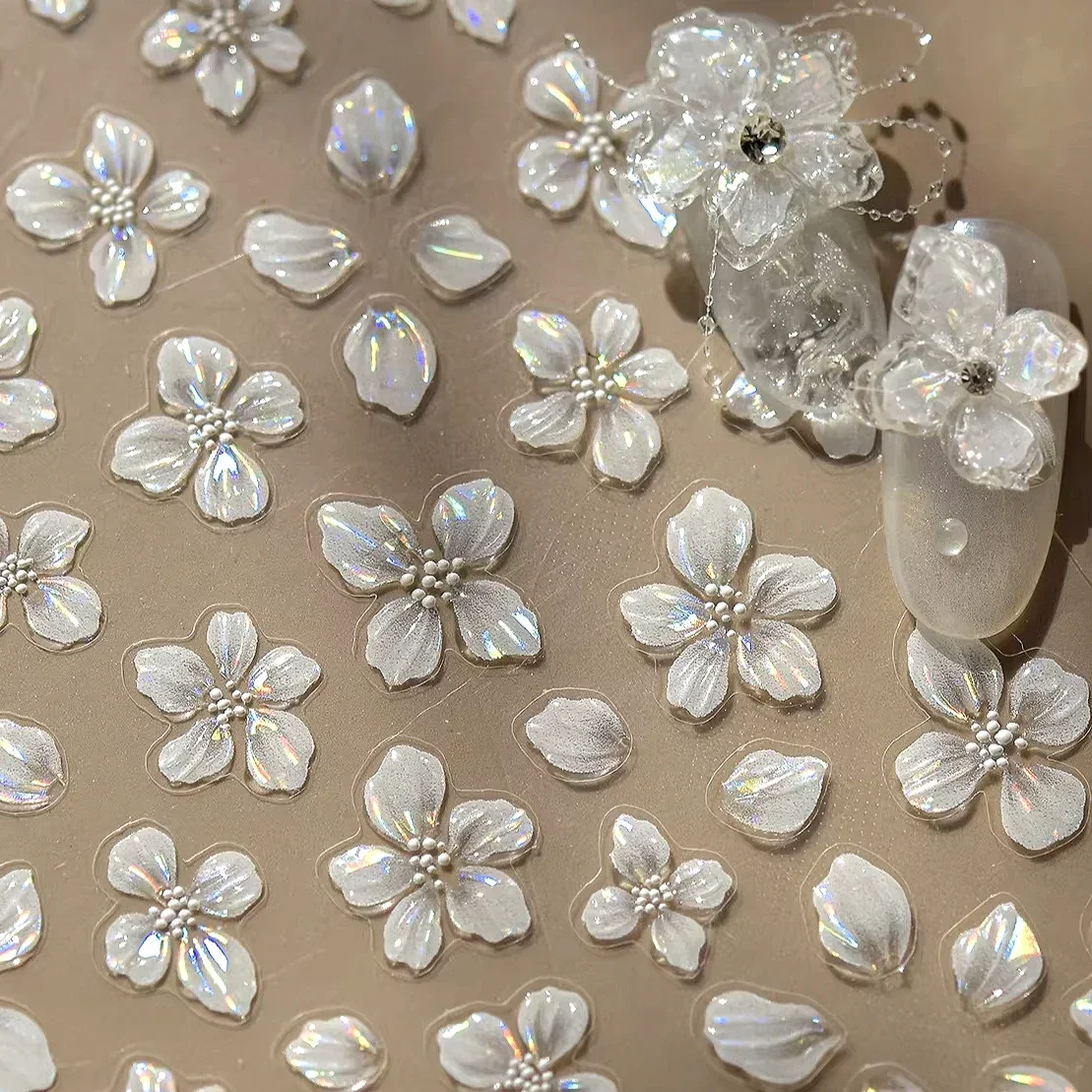 힙스터 순백색 꽃 장미 용수철 백합 작약 동백 데이지 젤리 벚꽃 목련 네일 아트 스티커, 매니큐어 데칼 title=힙스터 순백색 꽃 장미 용수철 백합 작약 동백 데이지 젤리 벚꽃 목련 네일 아트 스티커, 매니큐어 데칼