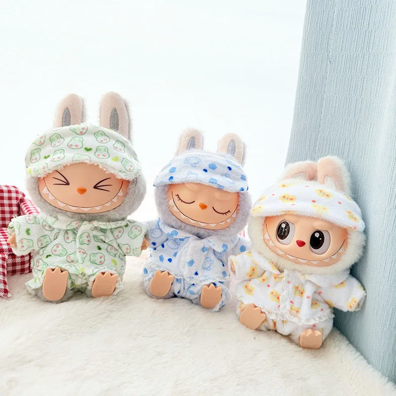 15cm/17cm Labubu I II 인형 옷 귀여운 아이 마스크 잠옷 3 피스 세트 액세서리 의류 봉제 인형 의류 title=15cm/17cm Labubu I II 인형 옷 귀여운 아이 마스크 잠옷 3 피스 세트 액세서리 의류 봉제 인형 의류 