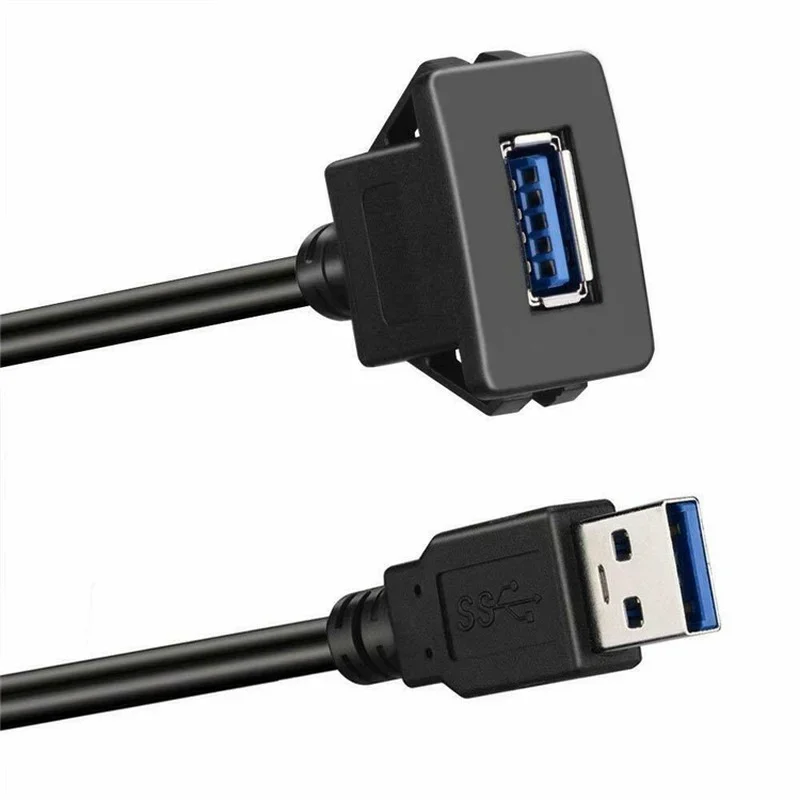 자동차 트럭 보트 오토바이 대시보드 1M용 버클이 있는 USB 3.0 패널 플러시 마운트 연장 케이블