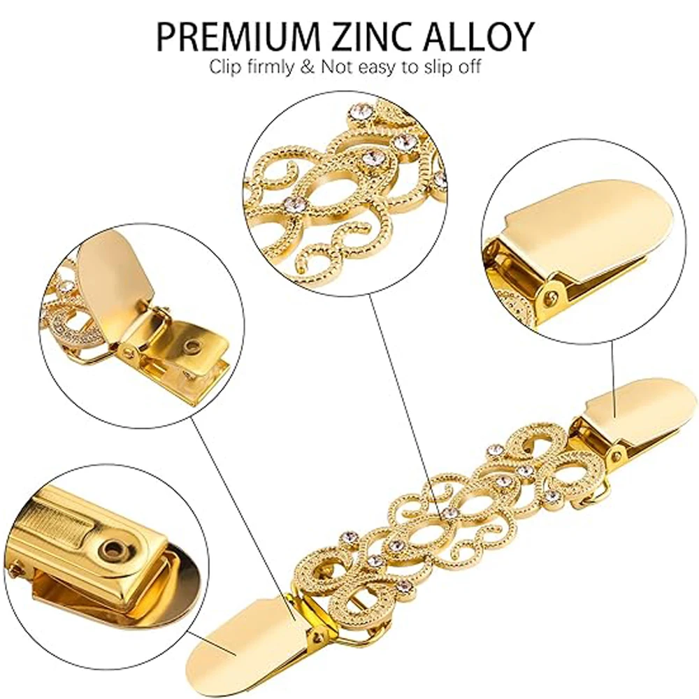 빈티지 스웨터 목도리 클립 꽃 패턴 레트로 카디건 칼라 드레스 클립 브로치 클립 여성용 셔츠 클립 여자