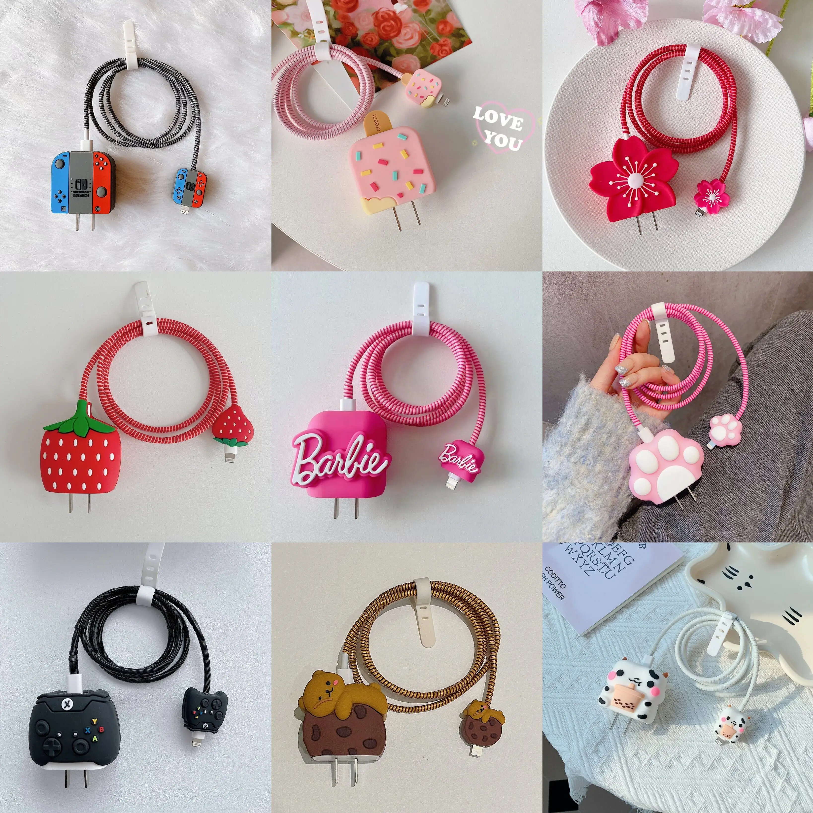 4pcs 아이폰 18/20w 충전기에 대 한 새로운 꽃 충전 데이터 케이블 수호자 아이폰 14 15에 대 한 보호 커버 와인 더 액세서리 title=4pcs 아이폰 18/20w 충전기에 대 한 새로운 꽃 충전 데이터 케이블 수호자 아이폰 14 15에 대 한 보호 커버 와인 더 액세서리 