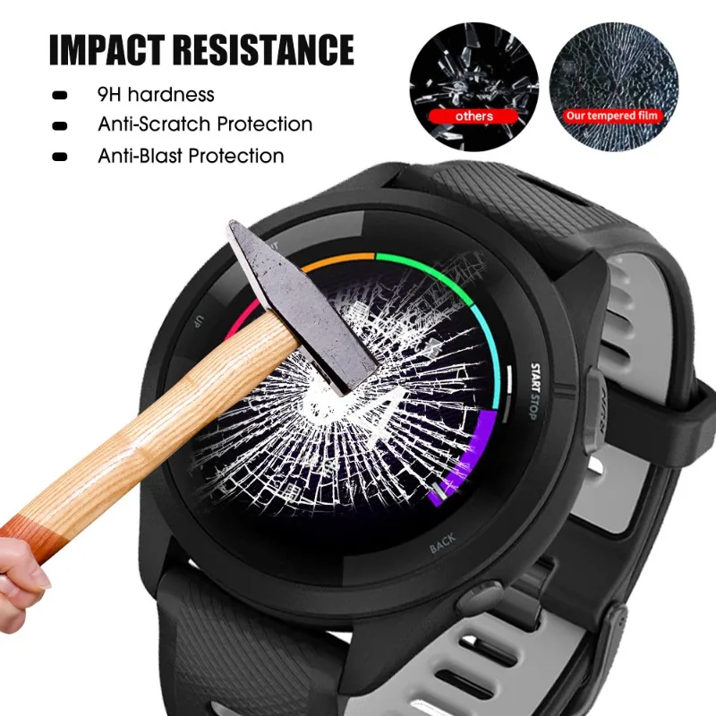 Garmin Forerunner 용 강화 유리 165 955 965 220 225 230 235 255s 735XT 620 630 935 945 시계 HD 투명 스크린 보호 필름