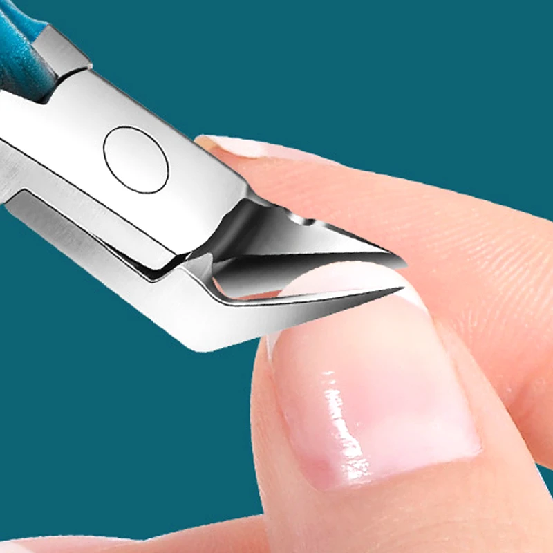 스테인레스 스틸 발톱깎이 자란 및 두꺼운 손톱을 위한 직선 블레이드 날카로운 뾰족한 팁 자란 손톱깎이 매니큐어 도구