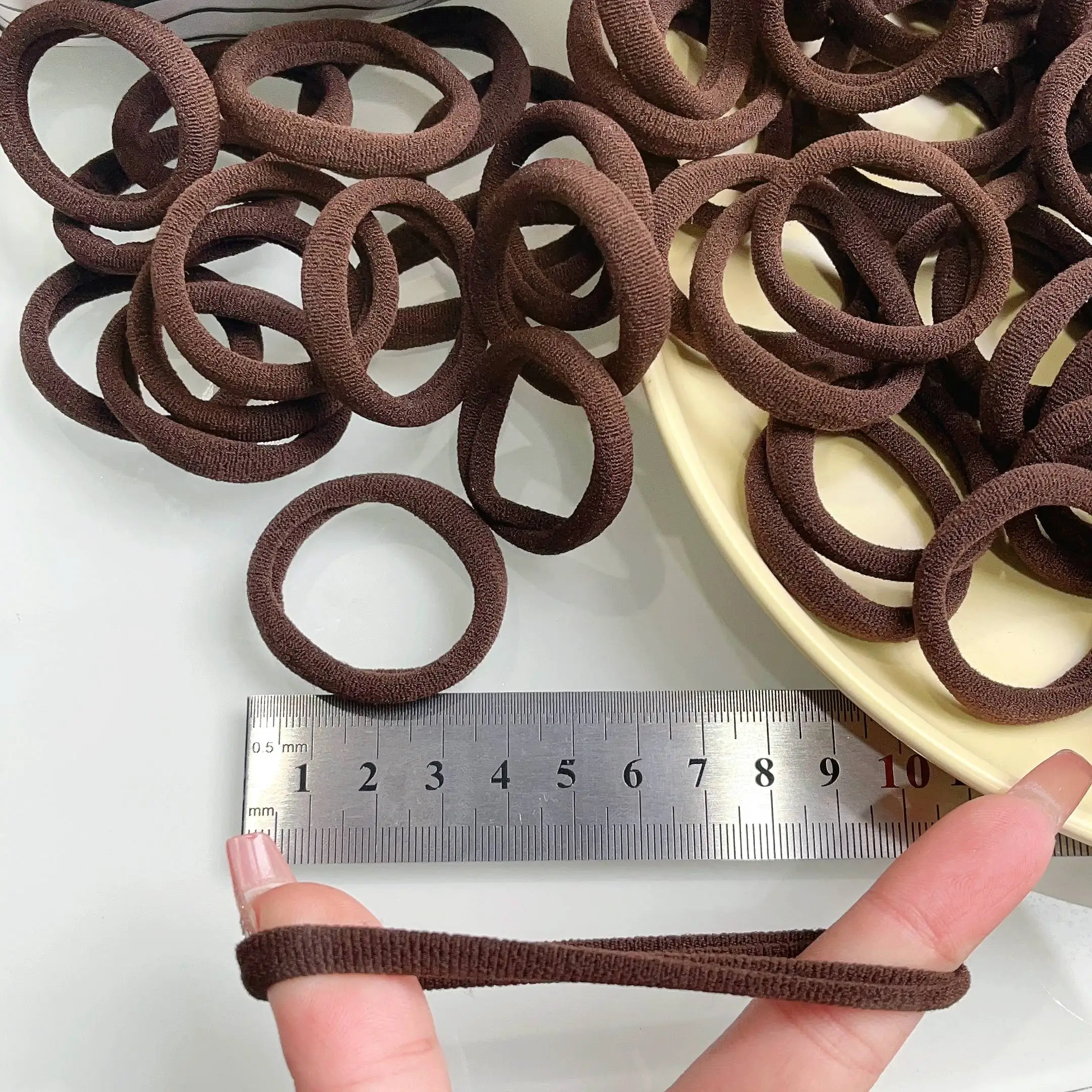 30/50 개/대 여자 여자 기본 헤어 밴드 간단한 단색 탄성 머리띠 헤어 밧줄 넥타이 헤어 액세서리 포니 테일 홀더