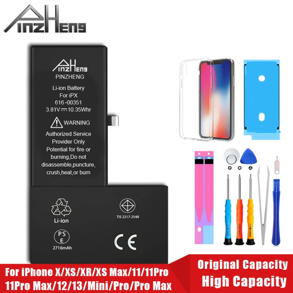 PINZHENG iPhone X XR XS Max 12 13 Mini Pro Max 11 Pro Max 교체 Bateria 보증 1 년용 실제 고용량 배터리 title=PINZHENG iPhone X XR XS Max 12 13 Mini Pro Max 11 Pro Max 교체 Bateria 보증 1 년용 실제 고용량 배터리 