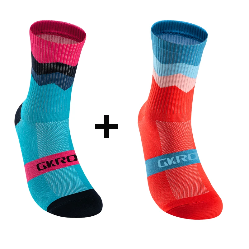 2 쌍 전문 사이클링 양말 통기성 도로 자전거 양말 남성 여성 야외 스포츠 레이싱 e 압축 사이클링 여성용
