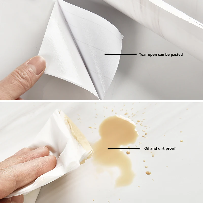 대리석 비닐 필름 DIY 자기 접착제 벽지 욕실 주방 찬장 수조 연락처 종이 PVC 방수 벽 스티커