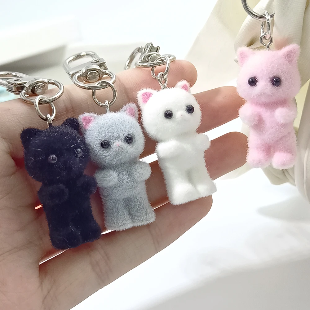 크리 에이 티브 아이디어 귀여운 몰려 들고 3 차원 새끼 고양이 키 체인, 만화 미니 인형 가방 펜던트 수제 DIY 쥬얼리 액세서리