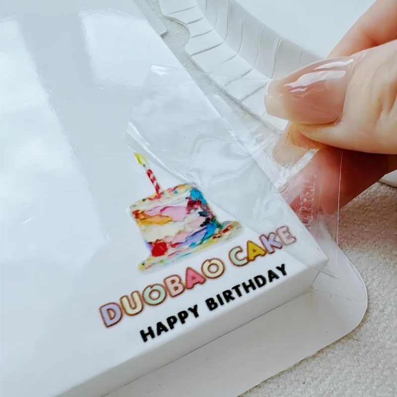 100PCS 사용자 정의 전송 3D 스티커 반짝 이는 골드 실버 전송 스티커 회사 로고 결혼식 UV 인쇄 개인화 된 전송 스티커