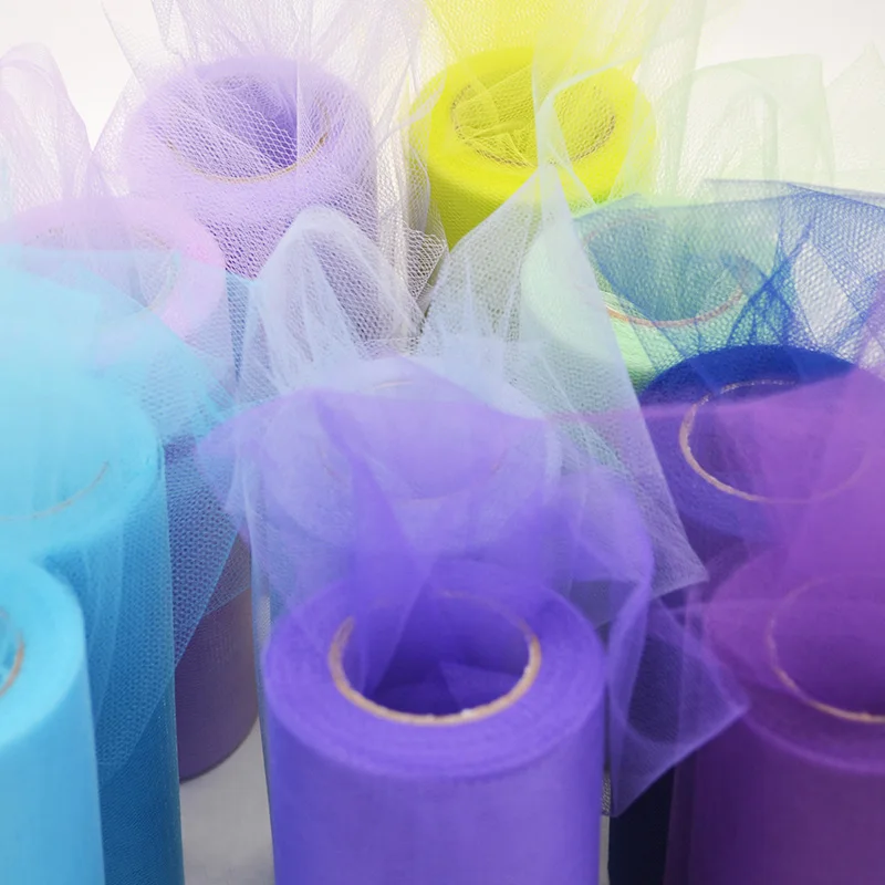 25 yards/lot 6 inch 조직 tulle 롤 웨딩 장식 투투 스풀 공예 생일 파티 베이비 샤워 웨딩 장식 용품