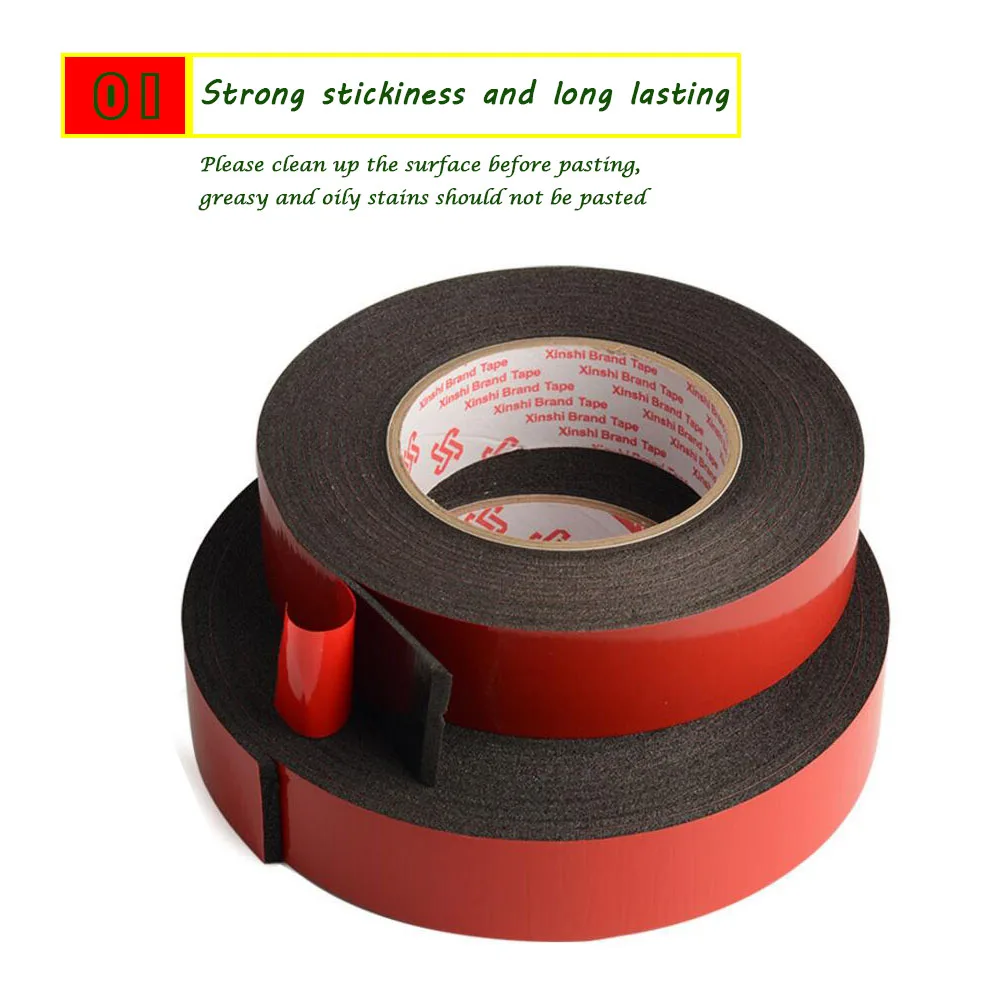 1 PC 1mm-2mm-3mm 두께 강력한 양면 접착 폼 테이프 10mm-50mm 장착 고정 패드 끈적임