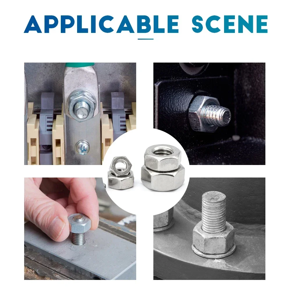 육각형 육각 너트 미터법 DIN934 M2 M2.5 M3 M4 M5 M6 M8 M10 M12 M14 M16 M18 M20 M22 M24 탄소강 스테인레스 스틸 육각 너트