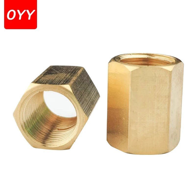 1PCS 황동 파이프 피팅 구리 호스 육각 커플 링 커플러 빠른 Connetor 암나사 1/8