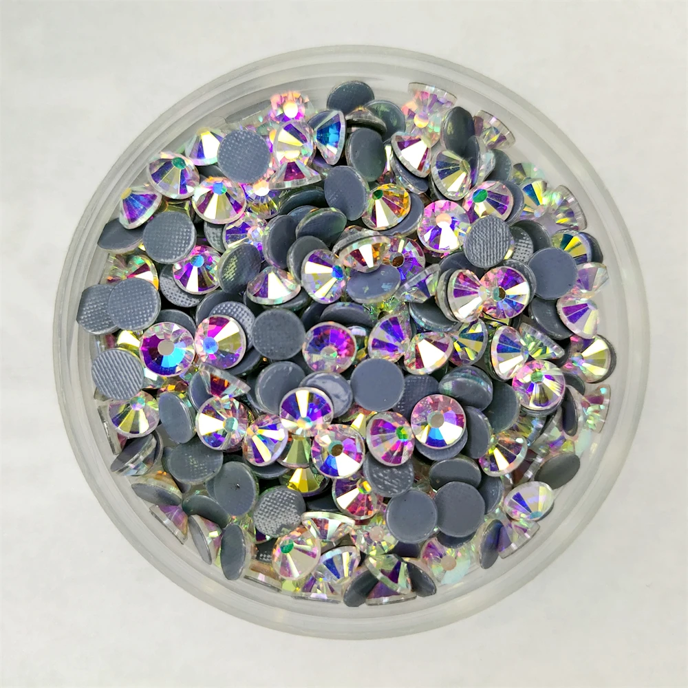 모든 크기 최고 품질 크리스탈 AB/클리어 슈퍼 밝은 핫픽스 라인 석 유리 Strass 패브릭 의류에 대한 돌에 철