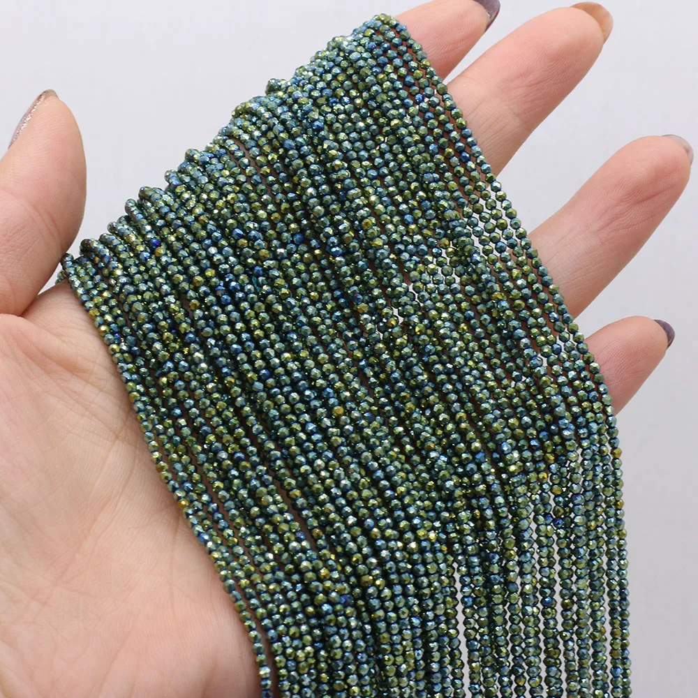 2mm 3mm 천연 돌 구슬 믹스 컬러면 처리 된 라운드 느슨한 스페이서 비즈 보석 만들기 DIY 여성 팔찌 목걸이 액세서리