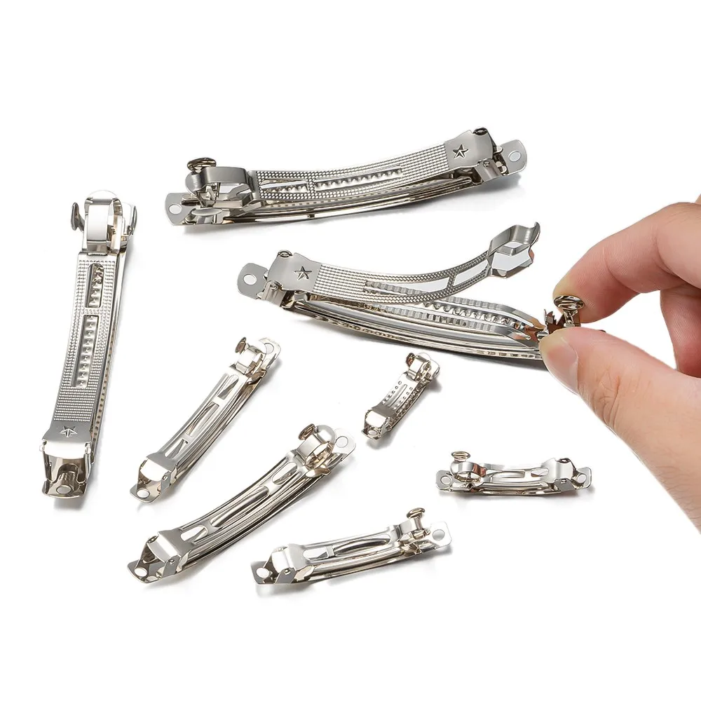 10pcs 금속 프랑스어 자용 헤어 클립 핀 여자를위한 빈 자료 여자 DIY 머리핀 액세서리 쥬얼리 만들기 용품 공예품