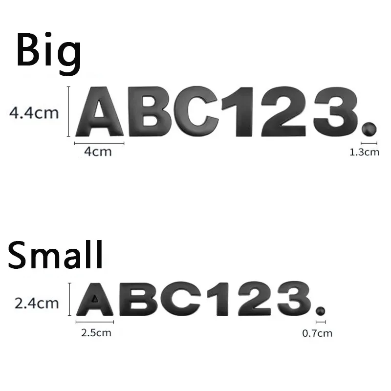 3D 금속 DIY 스타일링 문자 단어 알파벳 엠블럼 데칼, 숫자 라벨링 자동차 스티커, 후면 트렁크 로고 디지털 배지 액세서리