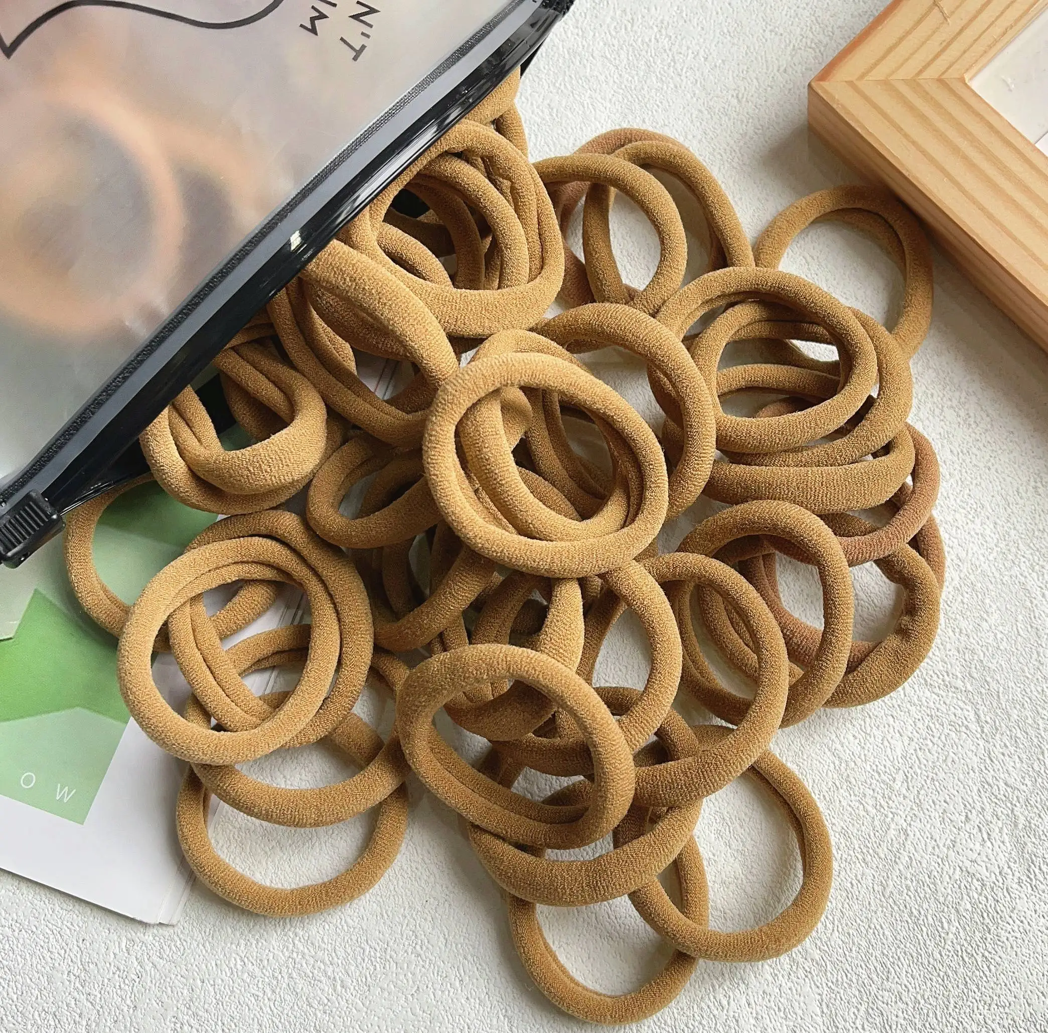 30/50 개/대 여자 여자 기본 헤어 밴드 간단한 단색 탄성 머리띠 헤어 밧줄 넥타이 헤어 액세서리 포니 테일 홀더