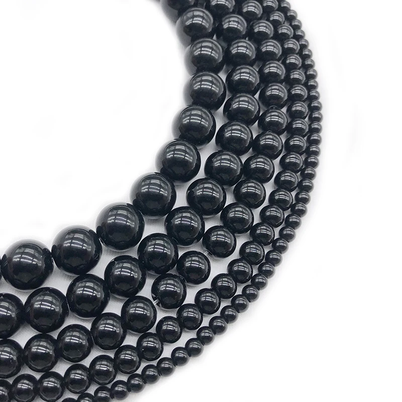 부드러운 검은 마노 천연 돌 비즈 보석 만들기 Diy 팔찌 목걸이 15 인치 라운드 오닉스 루즈 비즈 4 6 8 10 12mm
