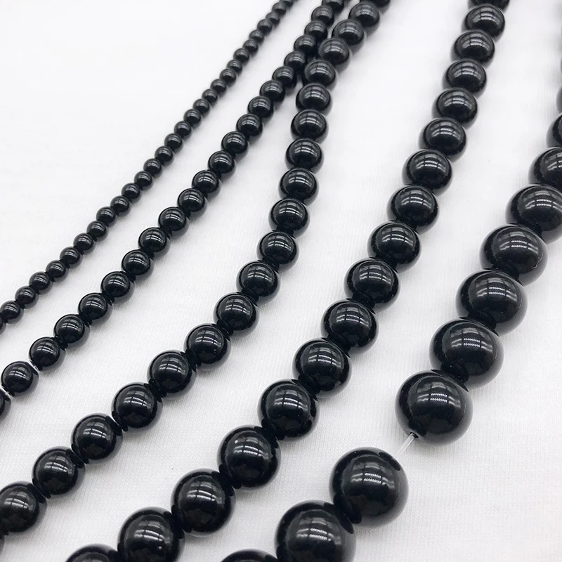 부드러운 검은 마노 천연 돌 비즈 보석 만들기 Diy 팔찌 목걸이 15 인치 라운드 오닉스 루즈 비즈 4 6 8 10 12mm