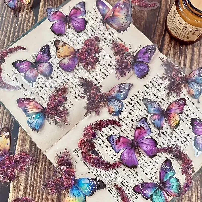 30 개/갑/팩 빈티지 나비 애완 동물 스티커 DIY 장식 정크 저널 스티커 스크랩북 라벨 일기 앨범 플래너