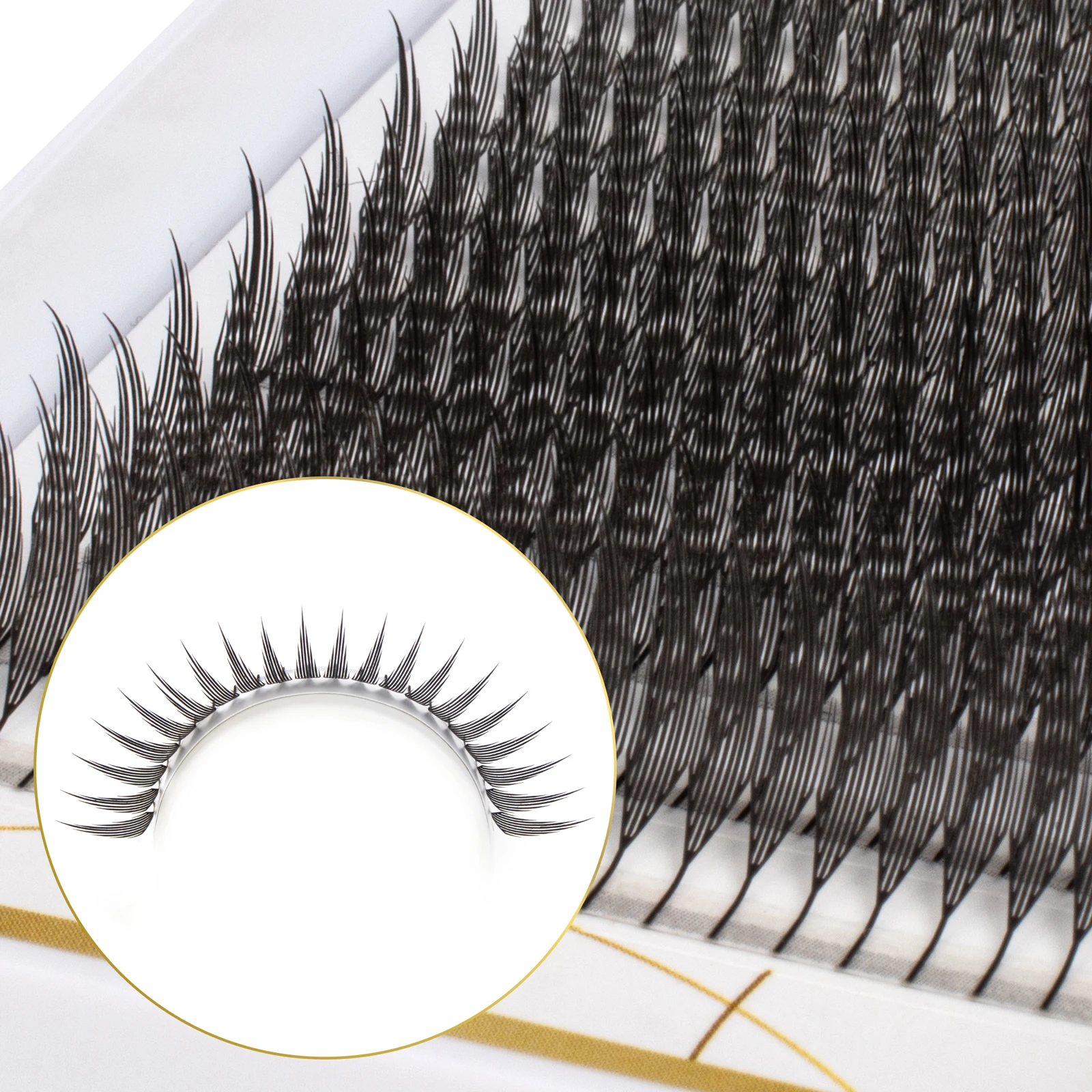 Befer Beauty 깃털래쉬 애니메이션 속눈썹 240 클러스터 만화 스타일 깃털 속눈썹 플로라 고양이 눈 속눈썹, 8-15mm C/D 컬 속눈썹 연장 공급 업체