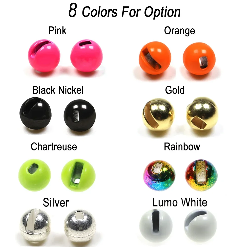 Vampfly 20/40pcs 빠른 싱킹 지그 바늘 잉어 낚시 미끼 액세서리 Beadhead 2.5mm-5.5mm 묶을 수있는 슬롯 지그 비즈