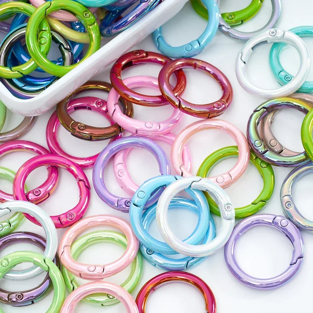 다채로운 라운드 랍스터 걸쇠 키 커넥터, DIY 키 체인, 휴대폰 체인, 키 체인, 만들기 액세서리, 5 개