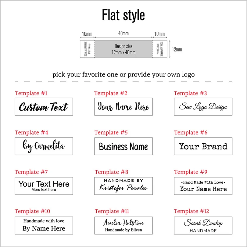 12x60mm 맞춤형 능직 라벨 - 맞춤형 브랜드, 유기농 면 태그, 한 줄 또는 두 줄, 맞춤형 텍스트, 세탁 가능 태그(xw5500)