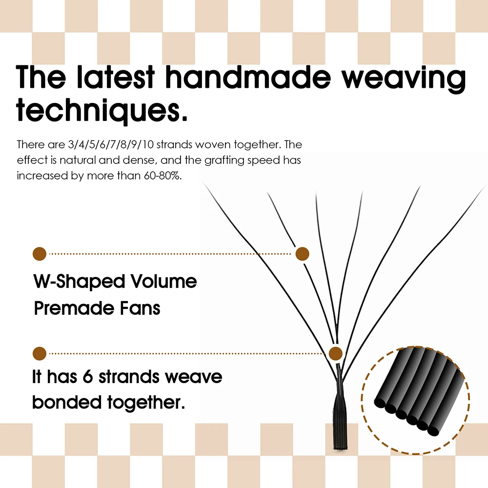 도매 MASSCAKU 0.07mm 두께 소프트 프리미엄 벨벳 섬유 W 스타일 속눈썹 경량 W 모양의 미리 만들어진 볼륨 팬 속눈썹