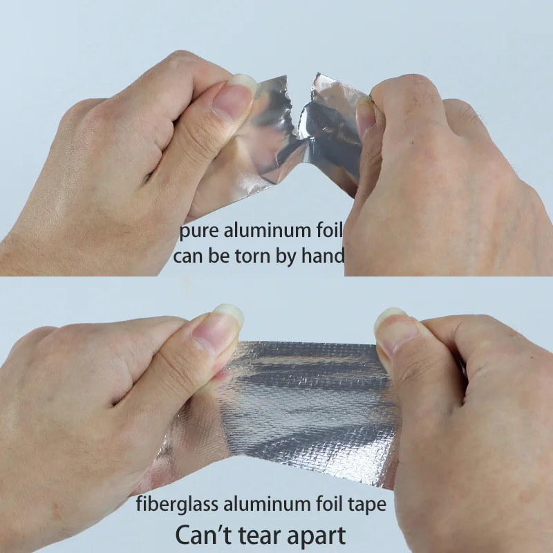 유리 섬유 천 알루미늄 호일 테이프 고온 방지 방수 테이프 태양 보호 범위 후드 난연제