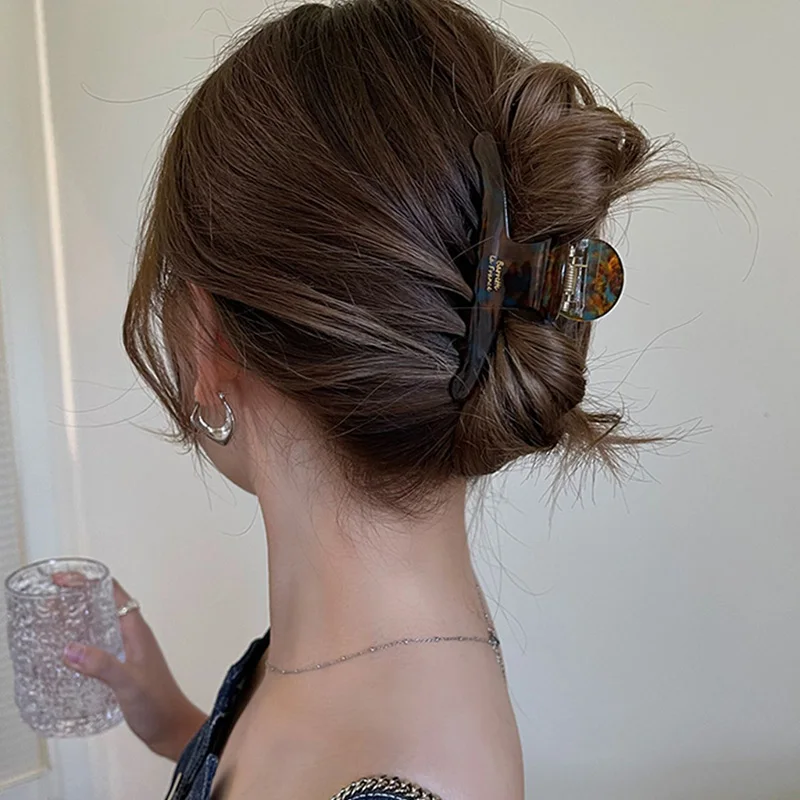 여성을위한 우아한 고급 아세테이트 머리 발톱 기질 머리 장식 레이디 빈티지 헤어 클립 패션 헤어 액세서리