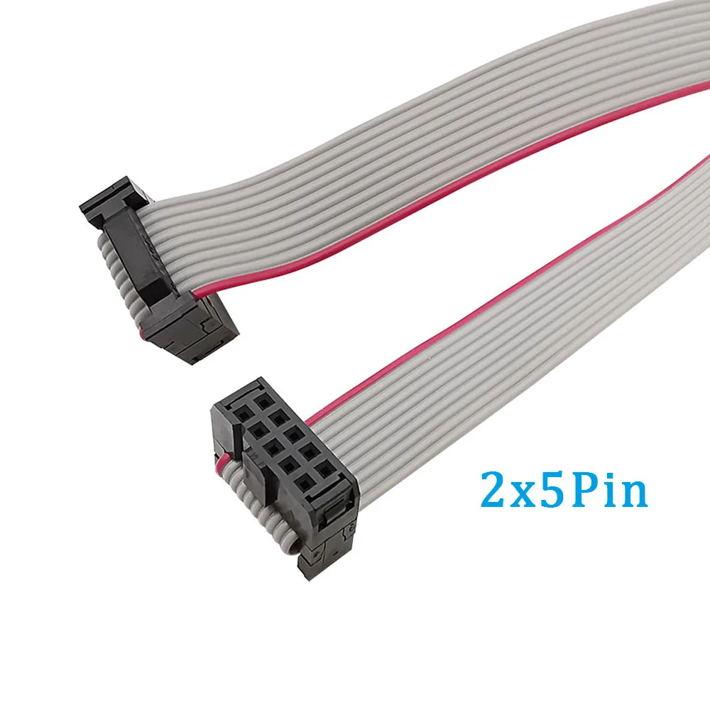 1Pcs 2.54mm 피치 JTAG ISP 회색 플랫 리본 데이터 케이블 FC-6/8/10/12/14/16/18/20/24/26/30/34/40/50 핀 DC3 F/F IDC 박스 헤더