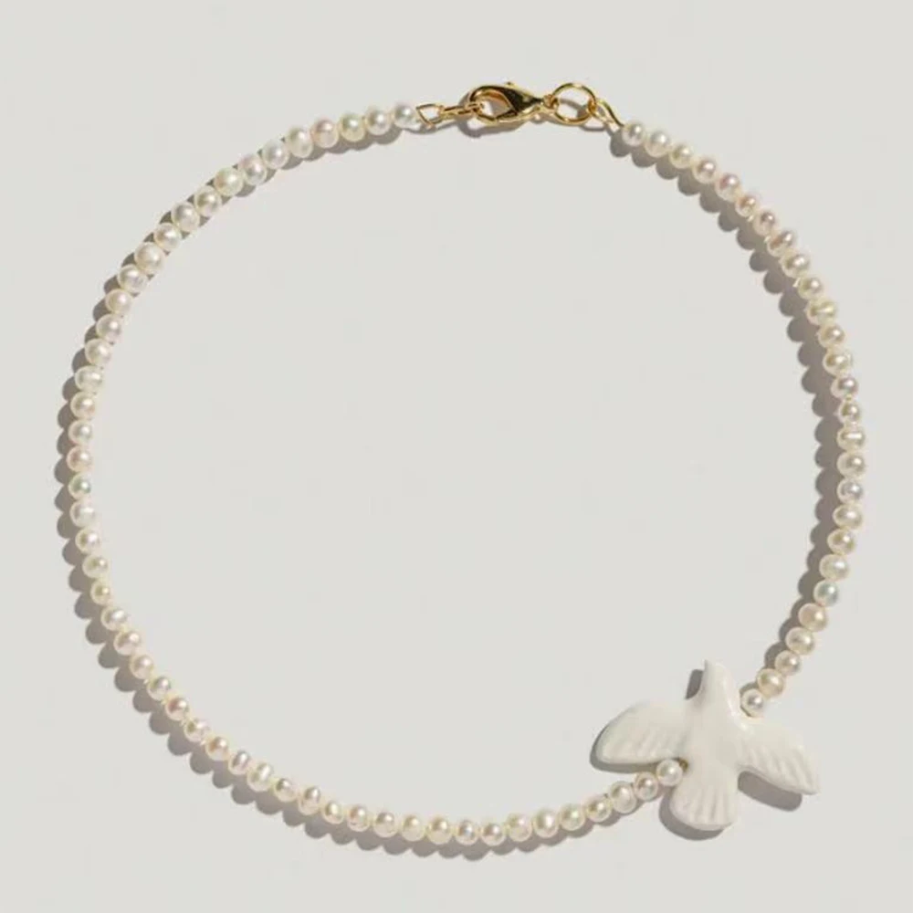 2pcs 34x43mm 흰색 비둘기 세라믹 비즈 DIY 팔찌 귀걸이 목걸이 액세서리 도자기 흰색 비둘기 구슬 보석 만들기위한