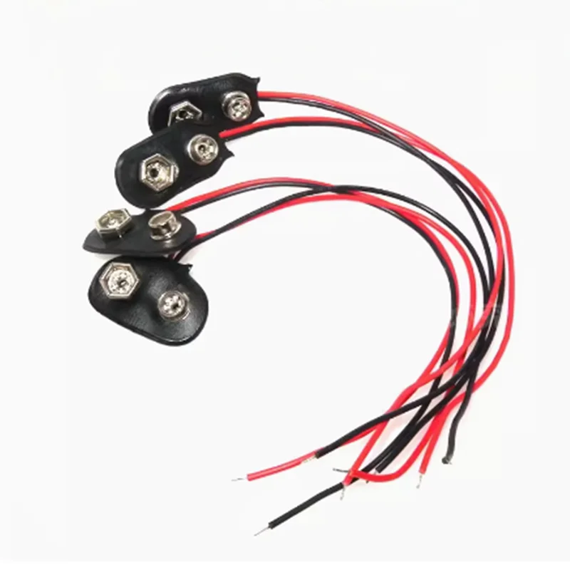 5개 9V 배터리 스냅 커넥터 클립 리드 와이어 홀더 길이 15cm title=5개 9V 배터리 스냅 커넥터 클립 리드 와이어 홀더 길이 15cm 