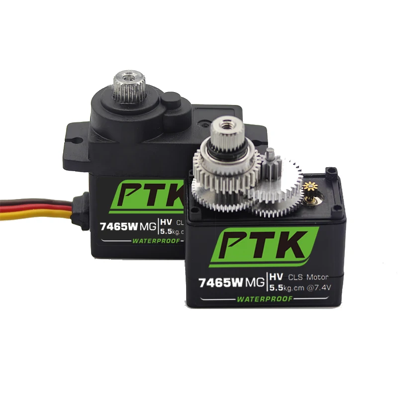 PTK 7465W MG 9g 디지털 서보 메탈 기어 방수 HV 5kg 고정 날개 RC 자동차 헬리콥터 로봇 서보 180 ° 1/8 서보