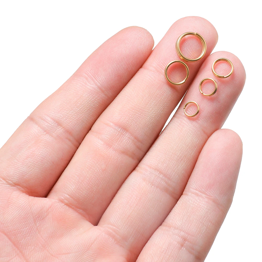 50-100pcs 스테인레스 스틸 더블 루프 오픈 점프 링 골드 분할 링 커넥터 DIY 쥬얼리 결과 만들기 도매