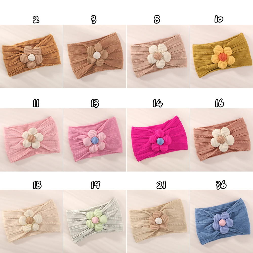 1Pc 아기 나일론 Headscarf Astique 적합한 신생아 소녀 꽃 수제 머리띠 탄성 헤어 밴드 터번 유아 헤어 액세서리