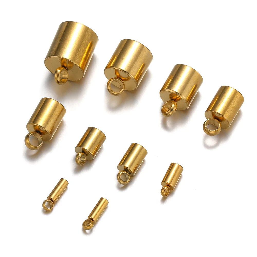 20pcs 스테인레스 스틸 크림프 엔드 캡 가죽 코드 엔드 팁 비즈 캡 PVD 도금 골드 걸쇠 DIY 쥬얼리 찾기 용품 만들기 title=20pcs 스테인레스 스틸 크림프 엔드 캡 가죽 코드 엔드 팁 비즈 캡 PVD 도금 골드 걸쇠 DIY 쥬얼리 찾기 용품 만들기 