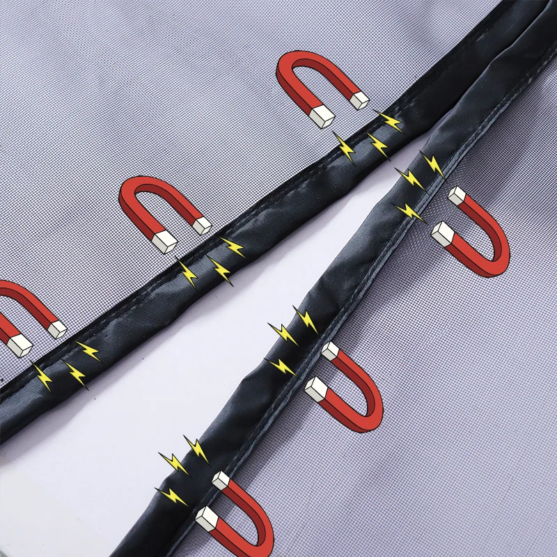 검은 자기 문 스크린 모기장 사용자 정의 크기 보이지 않는 메쉬 여름 곤충 증거 그물 자동 폐쇄 문 커튼