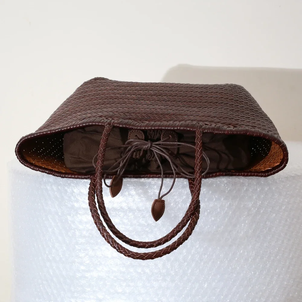 핸드백 여성 정품 가죽 숄더 백 직조 캐주얼 쇼핑백 빈티지 빅 토트 지갑 소 가죽 크로스 핸드 가방 레이디