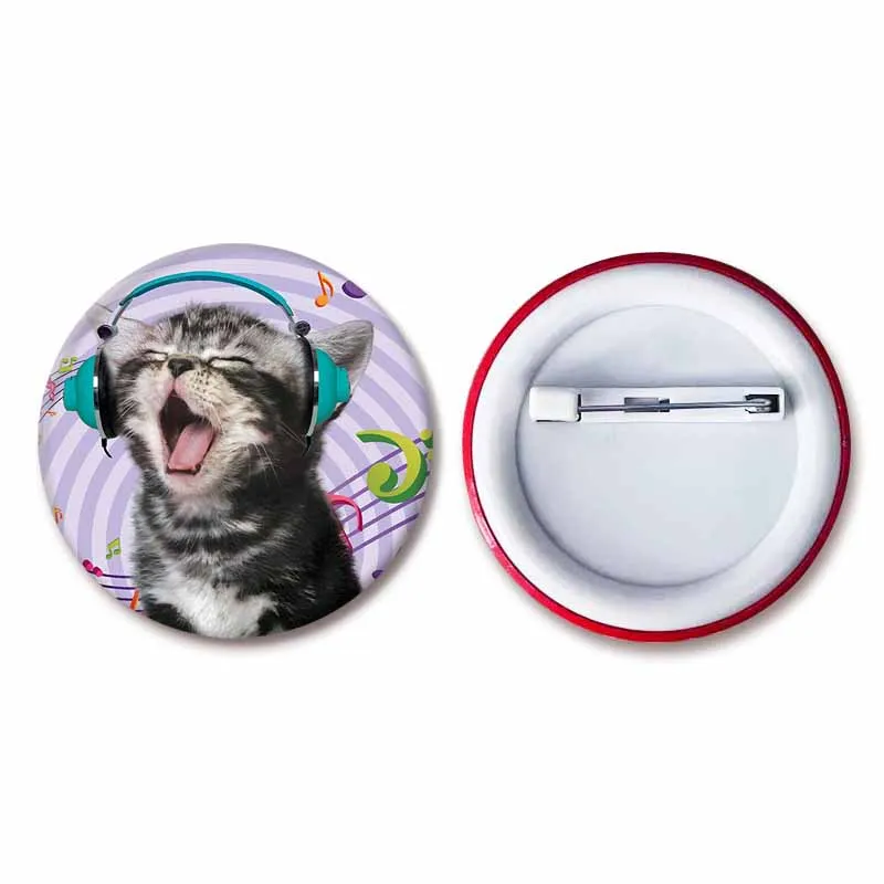 50mm Tinplate 소프트 버튼 핀 재미 있은 고양이 Meme 모자 가방에 대 한 라운드 브로치 크리 에이 티브 옷 깃 배지 쥬얼리 액세서리 어린이를위한 선물