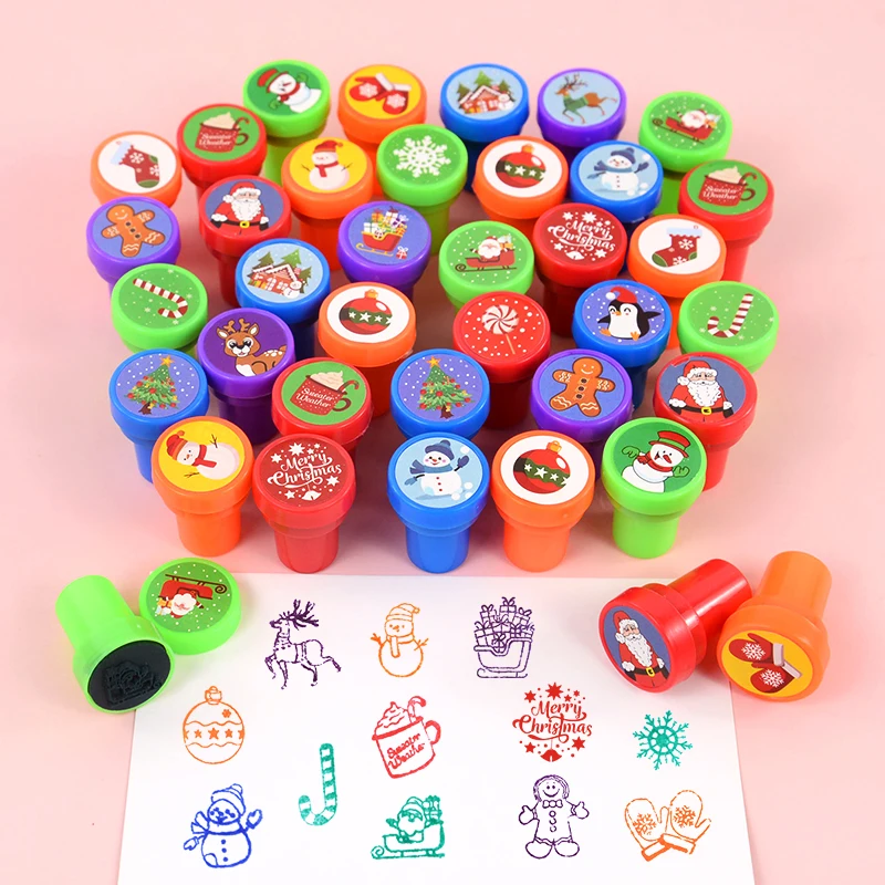 10pcs 만화 동물 유니콘 셀프 잉크 스탬프 장난감 어린이 생일 파티는 Goodie Bag Pinata 필러 소년 소녀 크리스마스 선물을 선호합니다