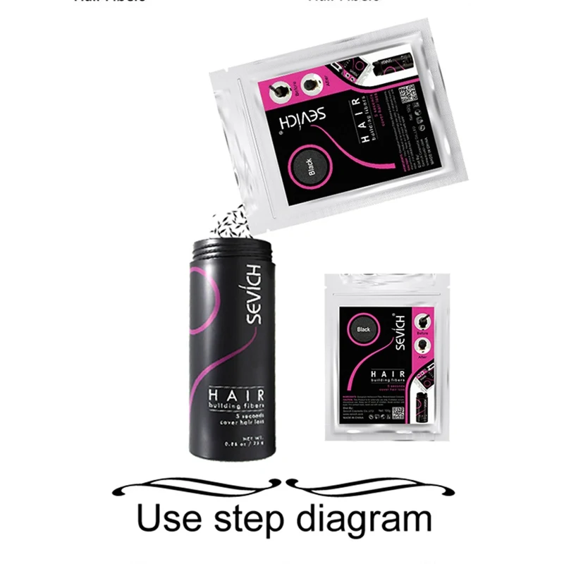 Sevich 100g 헤어 섬유 10 색 케라틴 헤어 빌딩 섬유 파우더 인스턴트 모발 성장 섬유 리필 50g 헤어 케어 제품